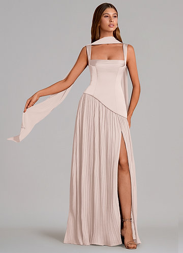 azazie light pink dress Tierney Powder Pink Maxi Dress