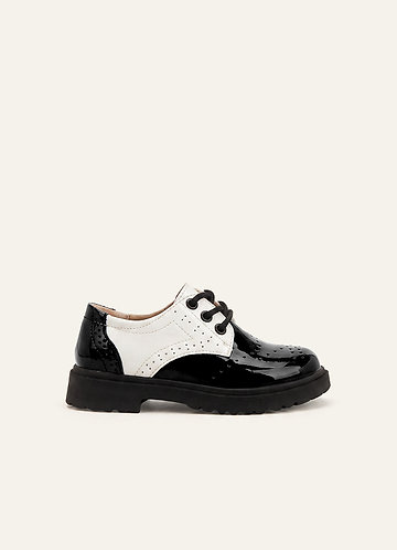 front Boys Wedding Brogue Patent Leather Shoes