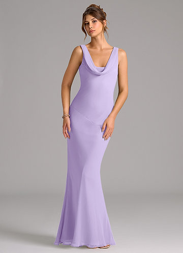 Azazie Rylina Bridesmaid Dresses Lilac Mermaid Pleated Chiffon Dress image1