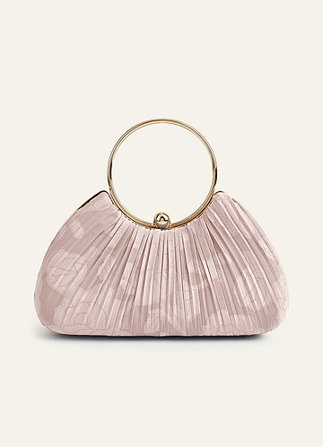 front Farblich passende Handtasche mit Blumenmuster und Burnout-Plissee