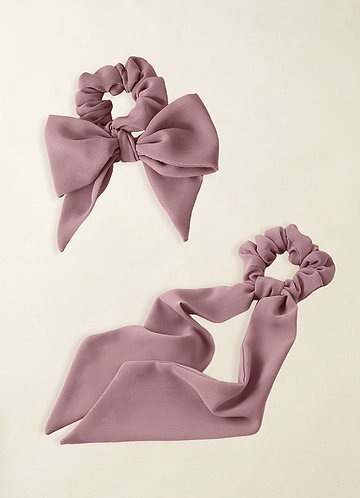 front Matching Color Chiffon Multiway Hair Scarf Scrunchie Set