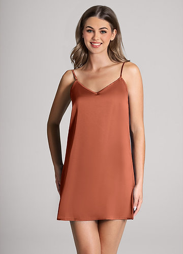 front Classic Satin Slip Dress