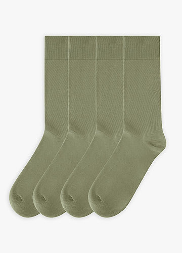 front Matching Color Cotton Socks – 4-Piece Set