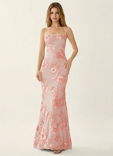 light pink satin midi dress Light Pink Satin Cowl Neck Midi Slip Dress main image 0