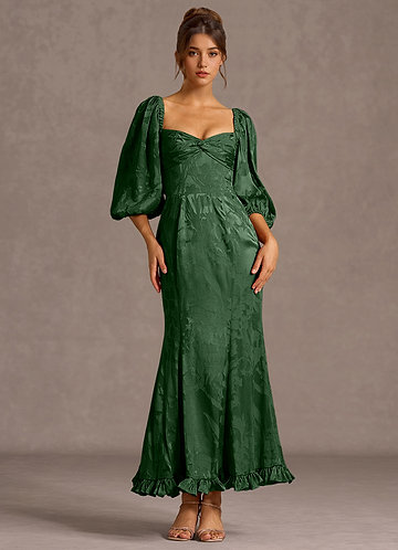 Elarion Hunter Green Maxi Dress image1