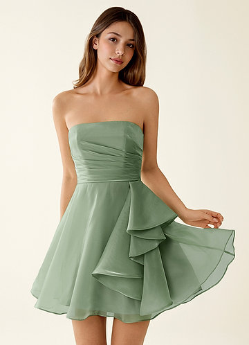 Satin Faced Chiffon Homecoming Dresses | Azazie DE