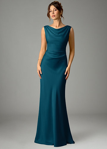 blue satin dress windsor Blue Satin Prom Dresses