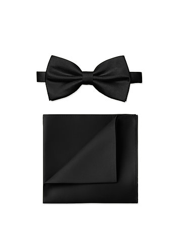 front Matt satin fluga och fyrkantigt set för män