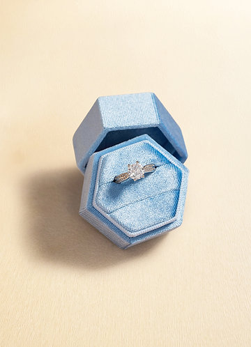 front Hexagon Velvet Ring Box