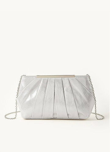 front Metallic Pleated Clutch