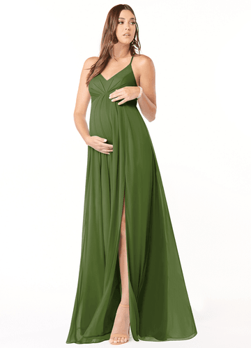 green emerald velvet dress Avril Bottle Green Square Neck Maternity Maxi Dress with Split – Club L  London main image 1