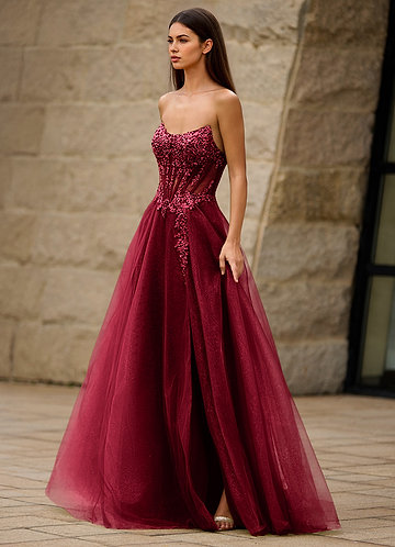 Brilliance Red Glitter Prom Dress image1