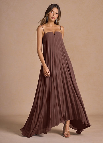 Nahla Mocha Coco Allover Pleated Maxi Dress image1