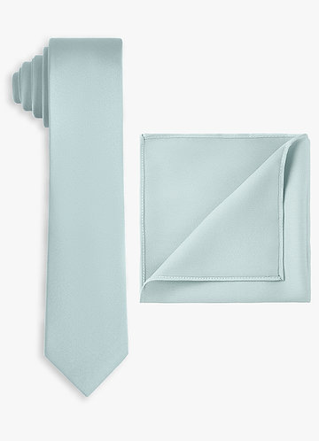 front Stretch Satin Skinny Tie and Pocket Square Set