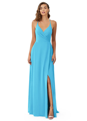 pool color bridesmaid dresses