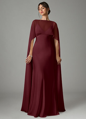 Stefania Bridesmaid Dresses Cabernet A-Line Stretch Satin Dress image1