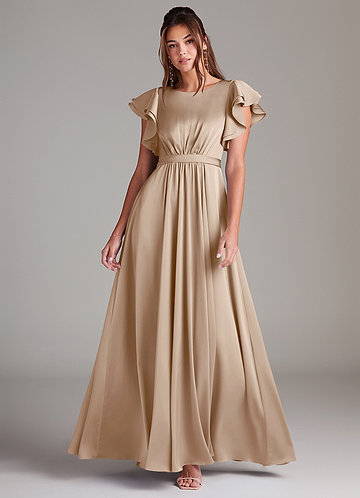mac duggal beaded empire waist column midi cocktail dress BEIGE STRAIGHT LONG DRESS WITH HEADSCARF | CULT MIA