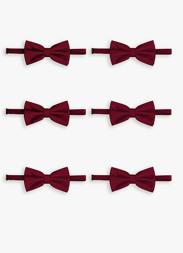 front Adjustable Stretch Satin Bow Tie – 6-Piece Set