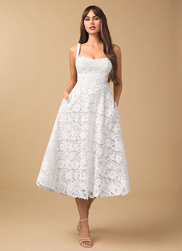 Elisa White Lace Midi Dress image1