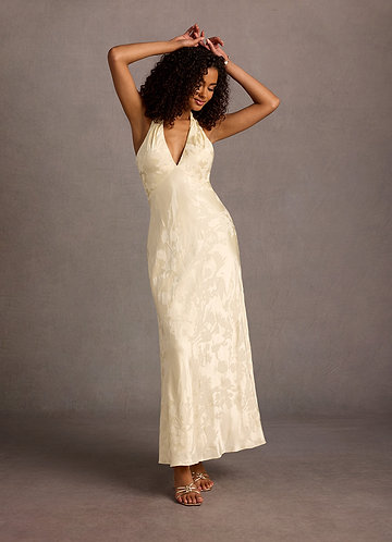 Janae Cream Halter Maxi Dress image1