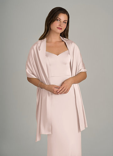 front Azazie Matching Color Ireland Stretch Satin Shawl