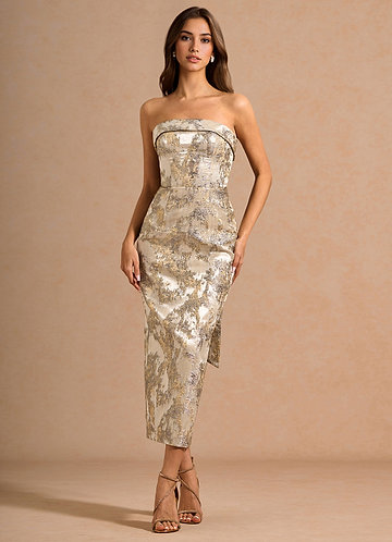 Clytia Gilded Silver Maxi Dress image1