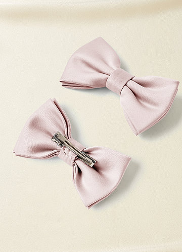 front Matte Satin Bow Hair Clip Set