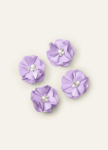 front Four-Piece Matching Color Stretch Satin Hair Clip Set