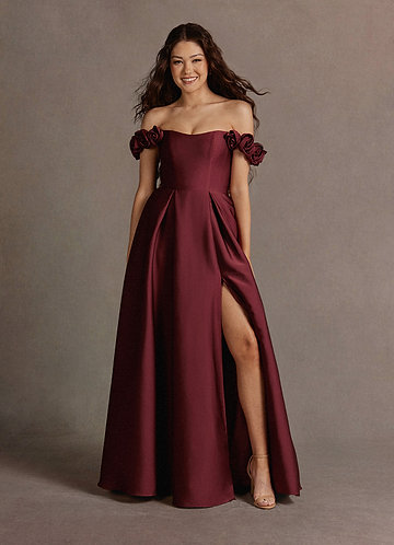 Jessie Wine Rose Straps Gown image1