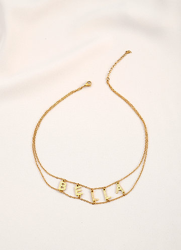 front Collier ras du cou avec nom personnalisé