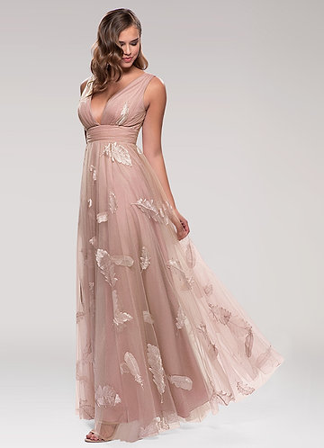 front_Blush Mark Lost In Paradise {Color} Embroidery Tulle Vestido Maxi