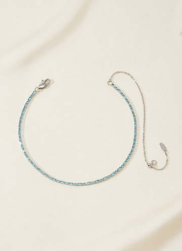 front Blue Mixed Stone Choker