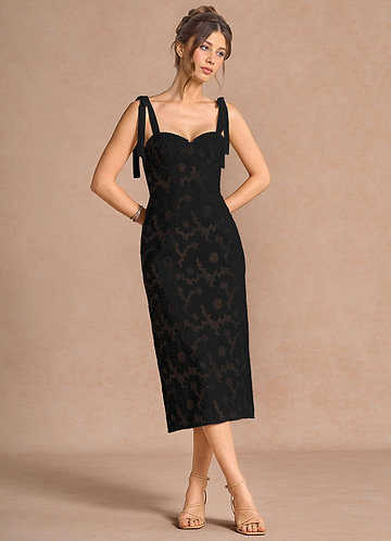 Donne Black Midi Dress image1