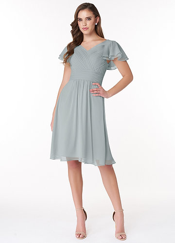 Grey modest bridesmaid on sale dresses