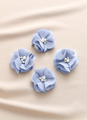 front Four-Piece Matching Color Chiffon Hair Clip Set