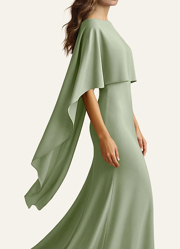 front Azazie Cape multi-positions en satin extensible de couleur assortie