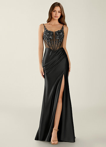 Zahara Sort V-hals blondekorset havfrue gallakjole image1