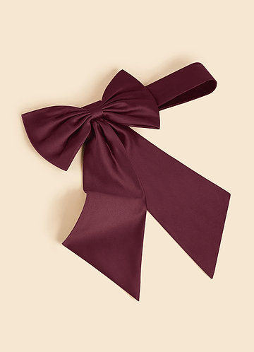 front Matching Color Matte Satin Bow Sash