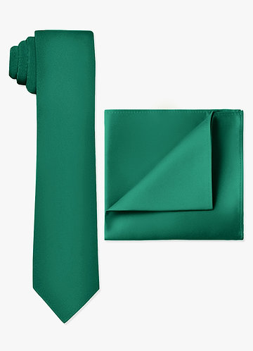front Matte Satin Skinny Tie and Pocket Square Set 0