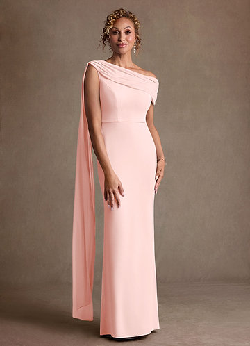 Blushing Pink Off The Shoulder Mother Of The Bride Dresses | Azazie Blushing Pink Off The Shoulder Mother Of The Bride Dresses | Azazie