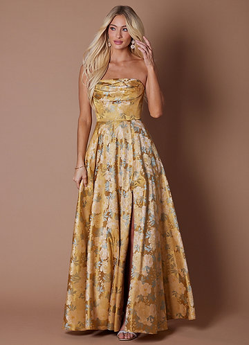 Nella Ochre Gold Maxi Dress image1
