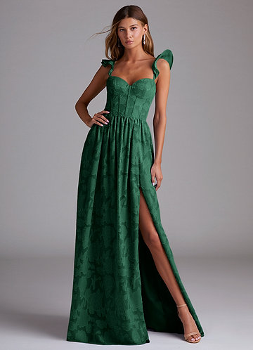 slim fit dress slacks Emerald Green Velvet Bridesmaid Dress 2021 Scoop Modest Maxi Dress with Long Sleeves Burnt Orange / 8