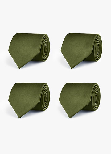 front Stretch Satin Matching Groomsmen Tie Set – 4 Pieces
