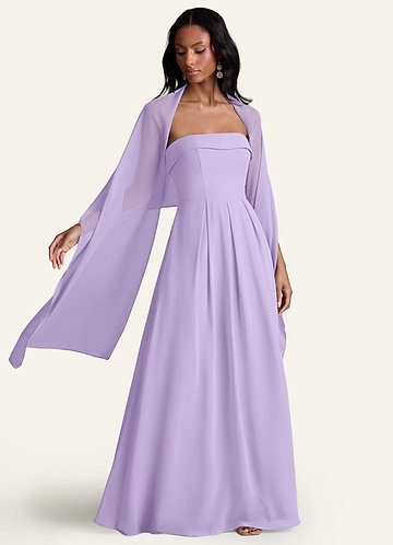 strapless open back dress Purple Pashmina for Weddings main image 1