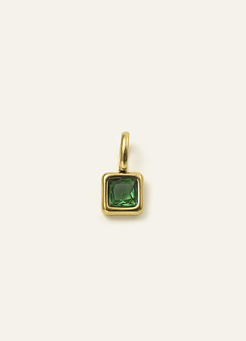 front 18K Gold Plated Charm Birthstone Necklace