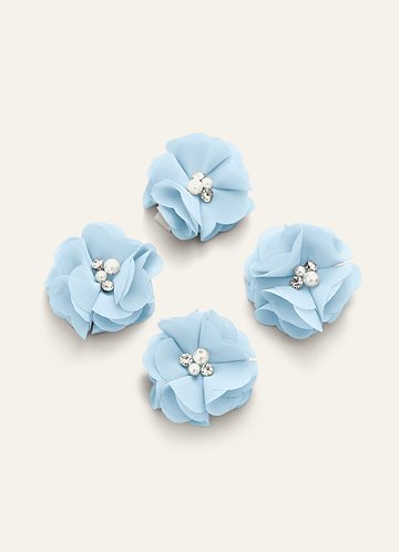 front Four-Piece Matching Color Chiffon Hair Clip Set