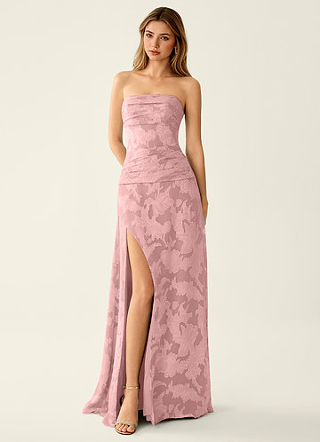 Arabella Grace Koraalroze Jacquard korset glinsterende galajurk image1