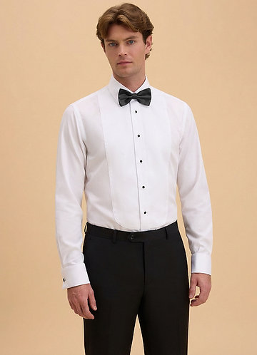 front Samuel White 100% Cotton Marcella Bib Tuxedo Shirt