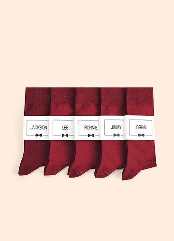 front Matching Color Men's Dress Socks with Personalized Label