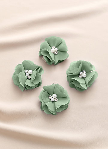 front Four-Piece Matching Color Chiffon Hair Clip Set